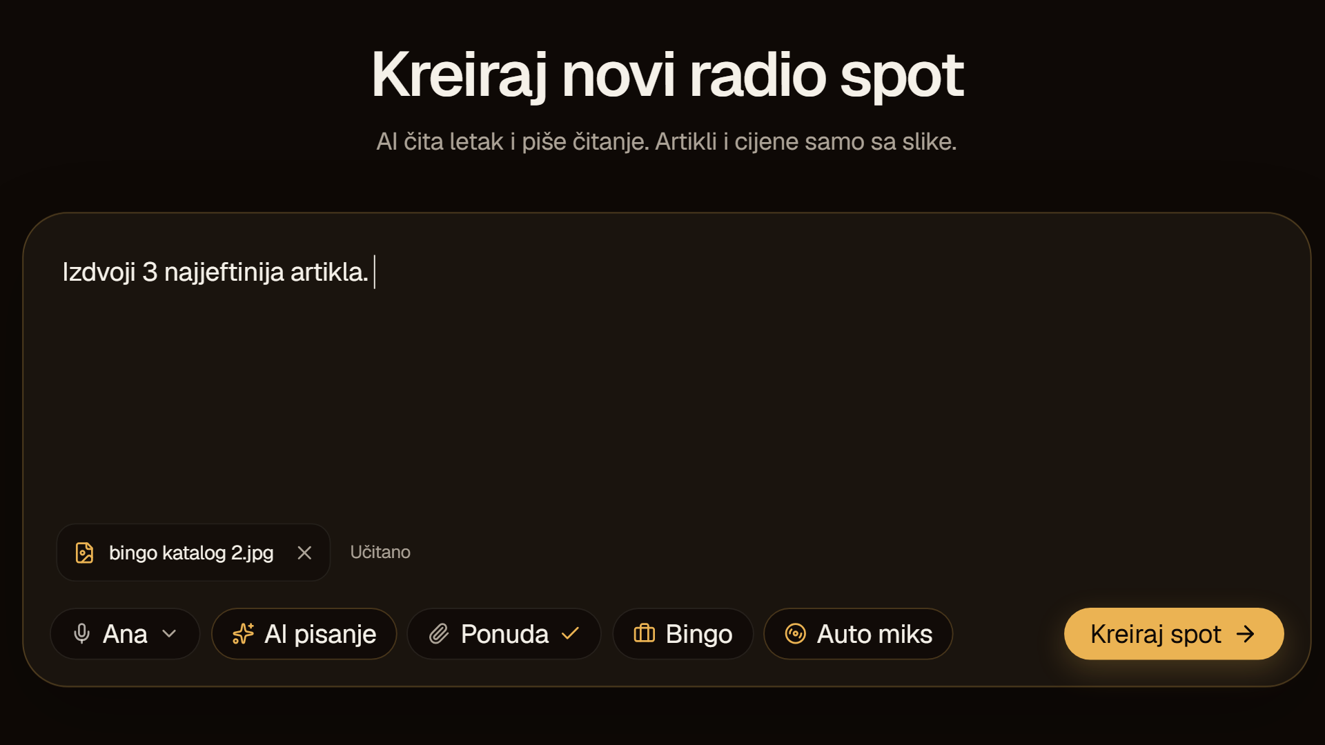 Komposer: tekst, AI pisanje i letak.